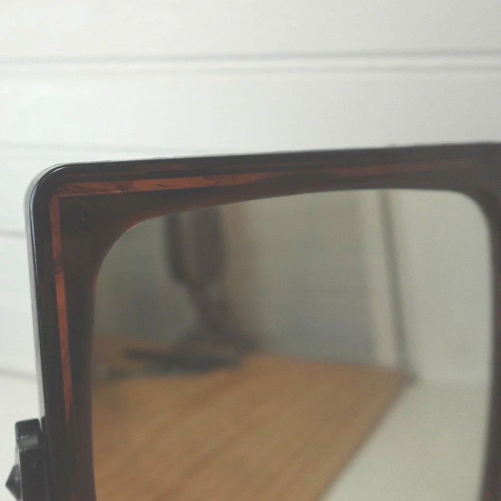 Vintage Vanity Mirror Double Sided Magnifying Made in Hong Kong MCM Lucite Frame